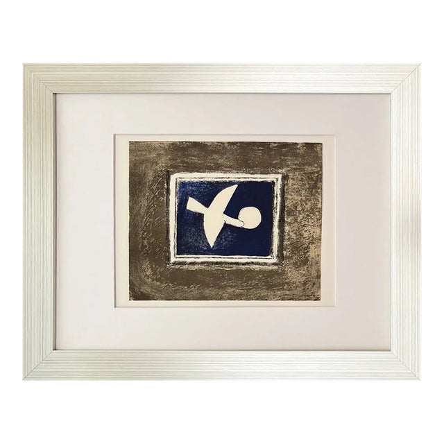 Braque Lithograph Astre Oiseau P108 Mourlot 1963 Framed For Sale