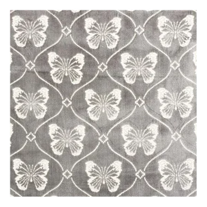 Schumacher Papillon Velvet Fabric in Pewter