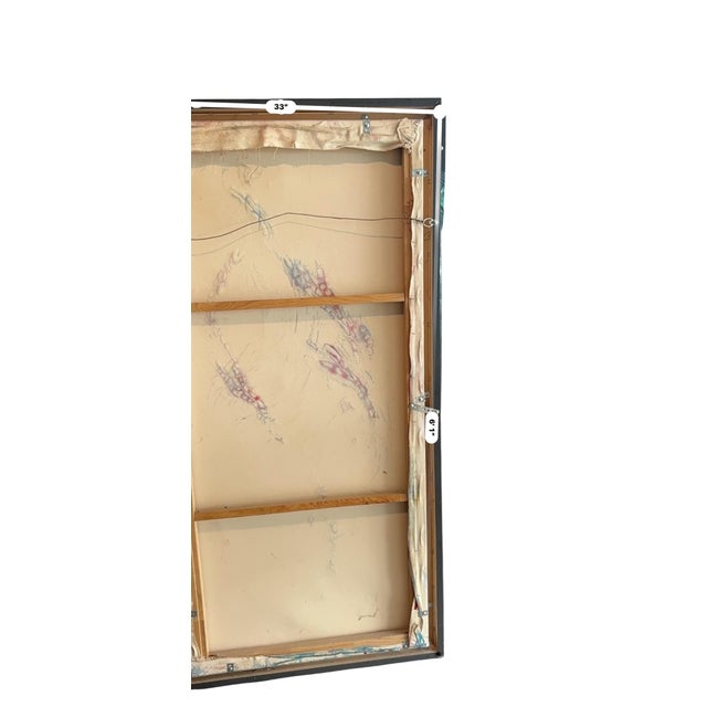 Large Textured Abstract Painting on Canvas, Attributed to David Stephens For Sale - Image 4 of 6