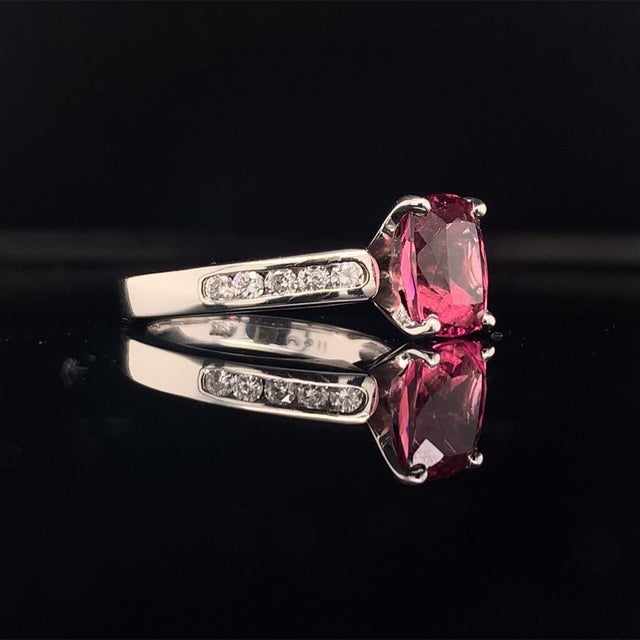 Natural Finely Faceted Quality Tourmaline Diamond Ring 3 TCW 14k Gold Certified $3,450 912277 This is a Unique Custom Made...