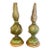 Pair of Vintage Murano Green Glass Lamps For Sale