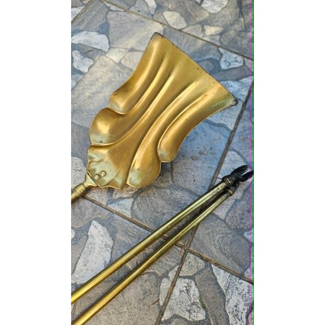 Art Nouveau Brass Fireplace Spatula and Hook, 1890s, Set of 2 For Sale - Image 3 of 7