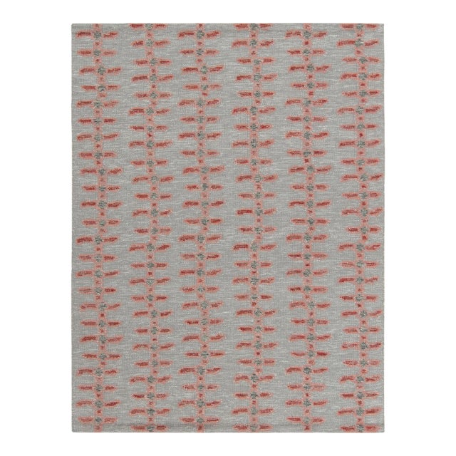 Scandinavian Style Kilim Rug in Gray, Red & Pink by Rug & Kilim 14x20 For Sale