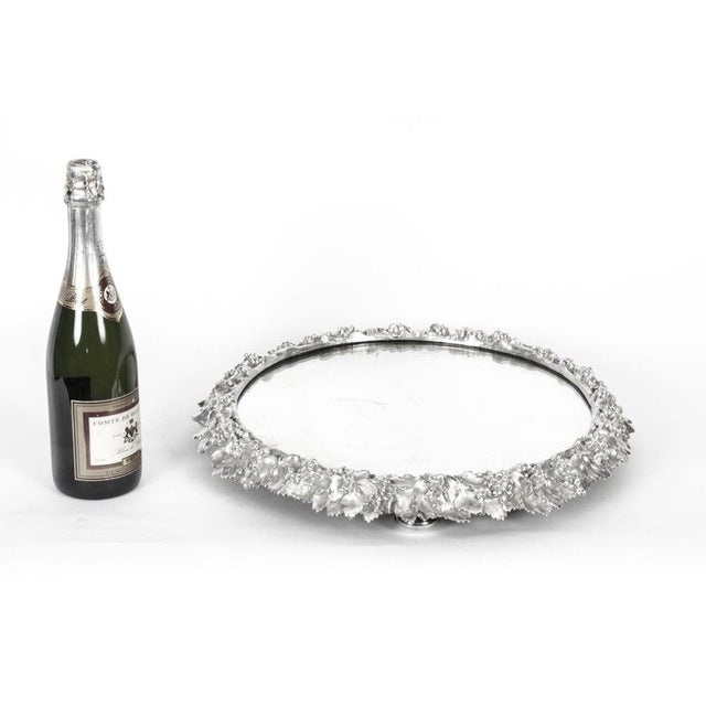 Metal Victorian Silver Plated Mirrored Top Cake Stand For Sale - Image 7 of 9