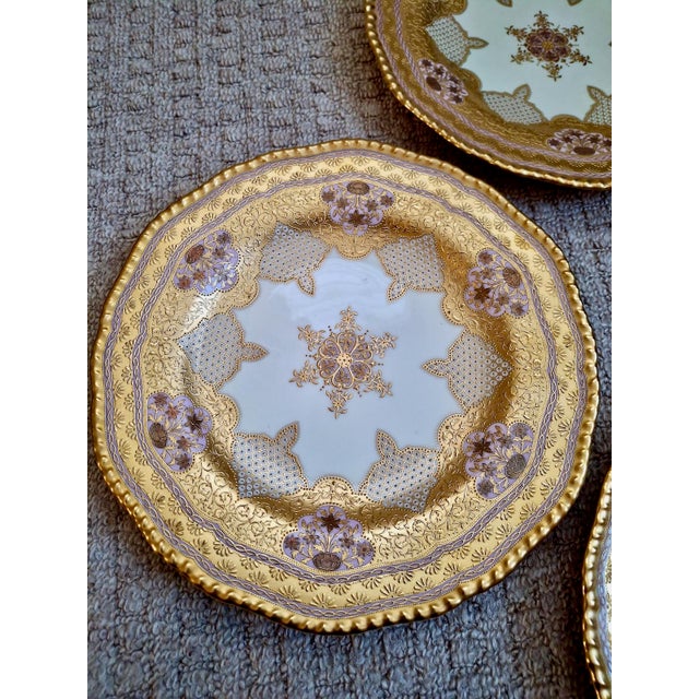 Coalport Porcelain Coalport Six-Piece Set of Gold Dinner Plates For Sale - Image 4 of 12
