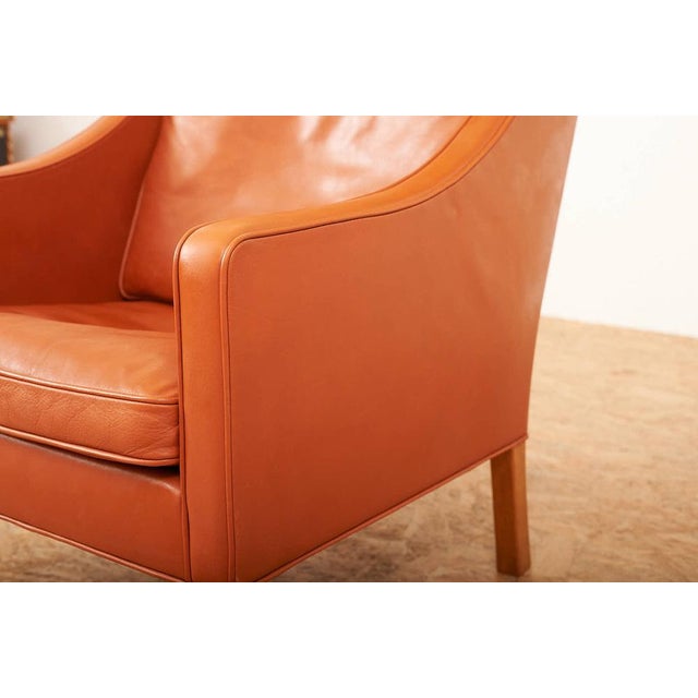 Model 2204 Wingback Armchair in Wood and Leather by Børge Mogensen for Frederica, 1963 For Sale - Image 11 of 16