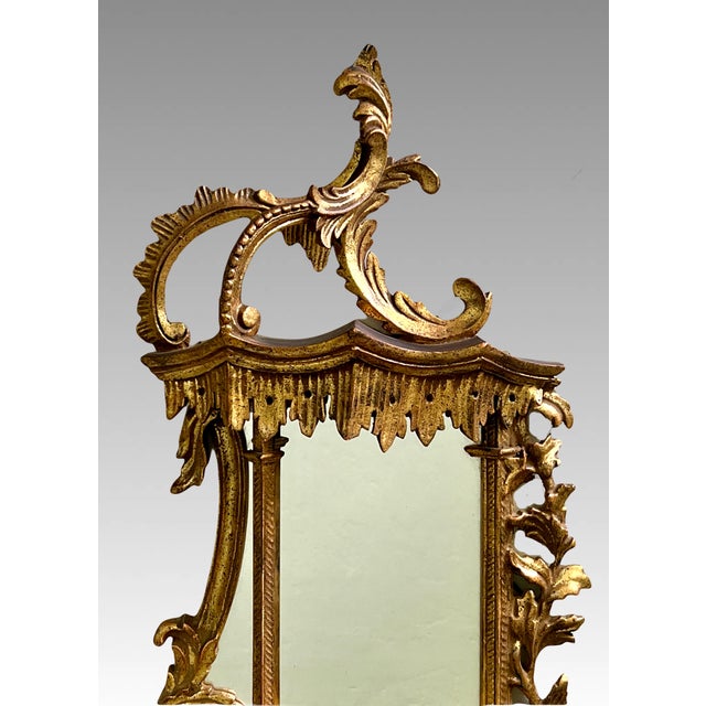 Gold Antique Italian Giltwood Baroque Gold Wall Shelf With Integral Mirror For Sale - Image 8 of 13