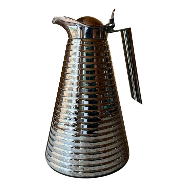 Vintage German Vacuum Jug in Ribbed Stainless Steel, 1980s For Sale