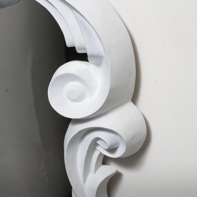 White Carved Wood Mirror For Sale In New York - Image 6 of 7