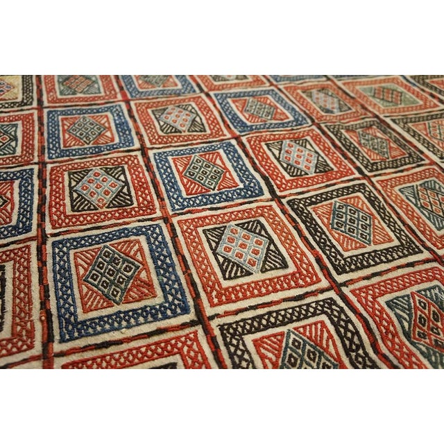 1890s Multi Geometric Tribal Antique Caucasian Verneh Flat-Weave Carpet 5'4" X 5'8" Kilim Wool Rug For Sale - Image 10 of 11