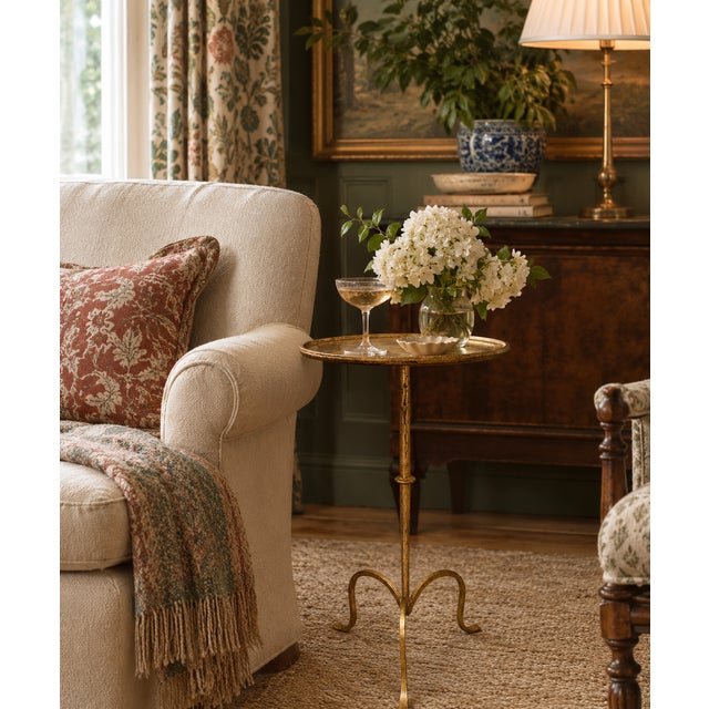Petite Parisian Style Gilt Iron Hand Forged Drinks Table For Sale - Image 18 of 18