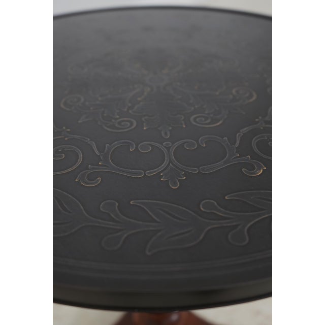 Theodore Alexander Round Etched Copper Top Occasional Table For Sale In Philadelphia - Image 6 of 14