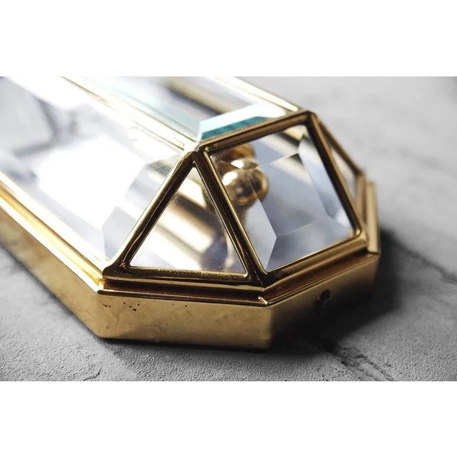 Mid-Century Modern Geometric Sconces in Brass, 1970s, Set of 2 For Sale - Image 9 of 11