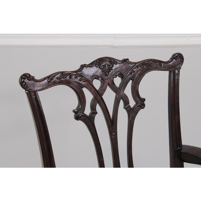 1990s Set of 6 Stickley Mahogany Chippendale Dining Chairs For Sale - Image 5 of 18