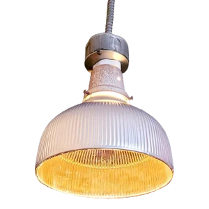 Early 20th Century Industrial X-Ray Mercury Silver Glass Dome and Pendant Light