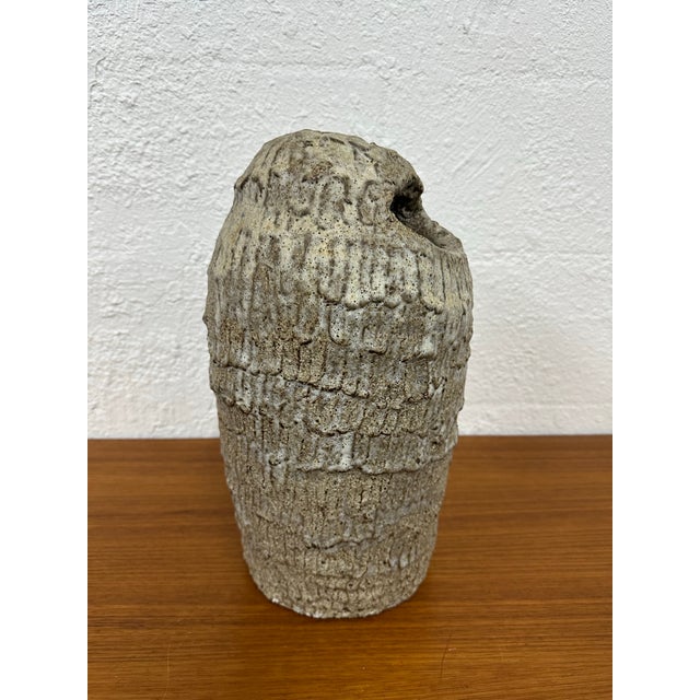 Large Mid Century Textured Studio Pottery Floor Vase For Sale - Image 4 of 9