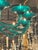 Teal Modern Murano Teal Glass Chandelier For Sale - Image 8 of 9