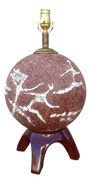 Dancing Figures Ceramic Spherical Table Lamp by Tye of California