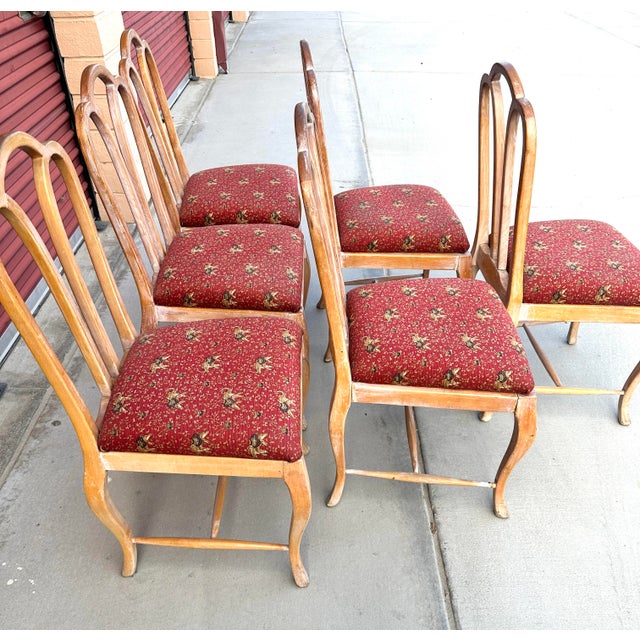 Wood Vintage Mid 20c Gustavian Style Cerused Dining Chairs-Set of 6 For Sale - Image 7 of 12