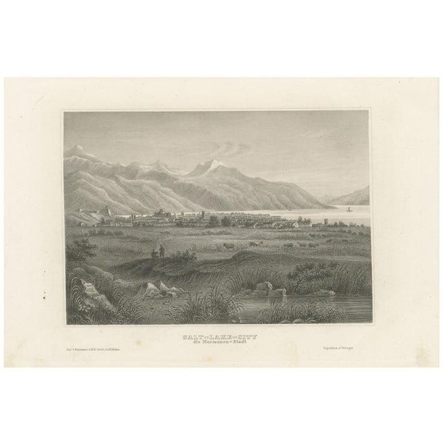 Joseph Meyer and Hermann Meyer, Salt Lake City Mormon Settlement, 1850, Steel Engraving For Sale - Image 9 of 9