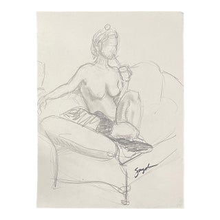 1980s Richard Snyder Drinking Female Nude For Sale