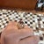 Orange 1960s 4.65 Carat Spessartine Garnet Diamond Lattice Wide Band 18k Two Tone Gold Ring, Size 4.5 For Sale - Image 8 of 11