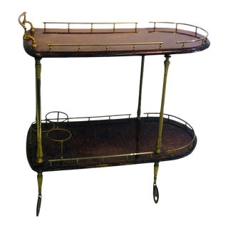 Aldo Tura Goatskin Bar Cart For Sale