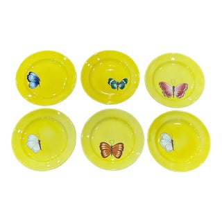 Italian Porcelain Butterfly Plates For Sale