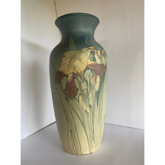 Antique Weller Pottery Hand-Painted Art Nouveau Vase For Sale - Image 4 of 12