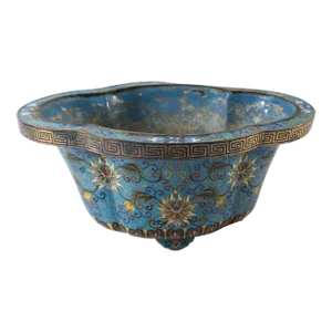 19th Century Chinese Qing Dynasty Cloisonne Enamel Planter or Jardiniere