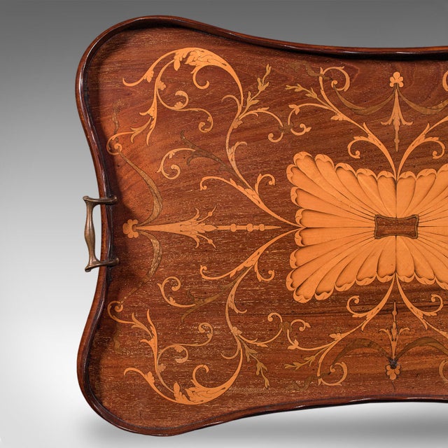 Antique Butler's Serving Tray, English, Afternoon Tea Platter, Inlay, Victorian For Sale - Image 6 of 10