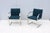 Fabulous pair of Brno flat bar chairs in colonial blue fabric. An icon of Modernist classic design, heavily rooted in...