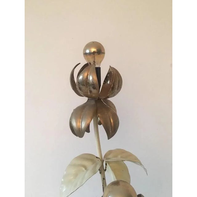 1960s Large Gilded Flower Floor Lamp, 1960s-1970s For Sale - Image 5 of 8