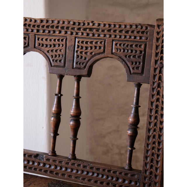 Brown Spanish Occasional Chair in Walnut For Sale - Image 8 of 9