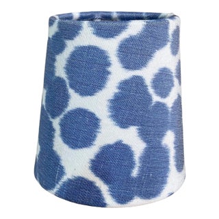 Blue & White Leopard Ikat Chandelier Shade For Sale