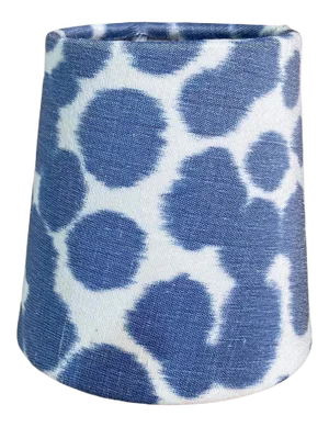 Blue & White Leopard Ikat Chandelier Shade