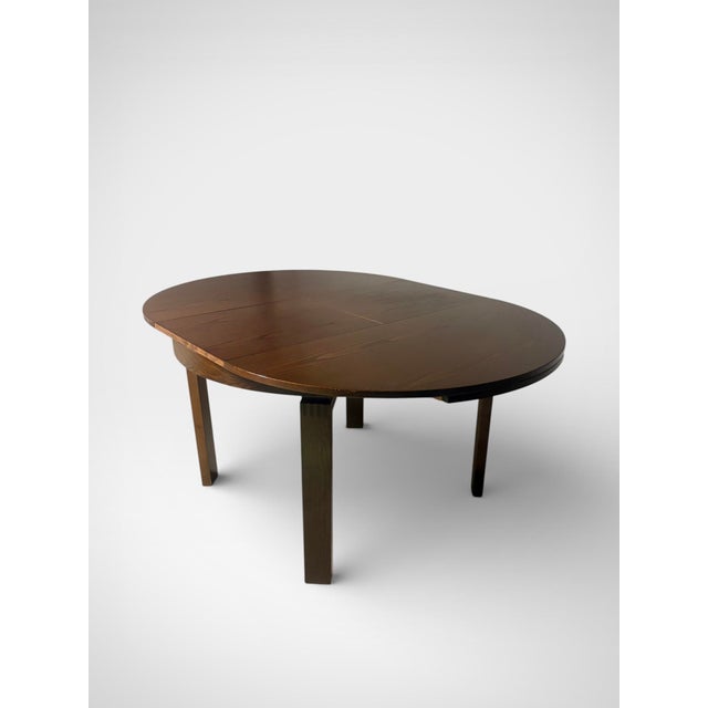 1960s Vintage Extendable Brutalist Round Table, 1960s For Sale - Image 5 of 7