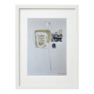 Framed Organic Modern Minimalist Flower Study | Botanical Painting | Herbarium Wall Art / Earth Tones