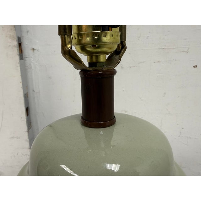 VIntage Chinese Ginger Jar Celadon Ceramic Table Lamp For Sale In San Francisco - Image 6 of 12