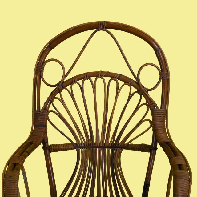 Set of 4 Italian Bent Rattan Chairs For Sale In West Palm - Image 6 of 6