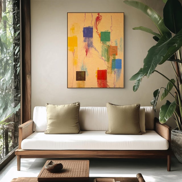 Abstract Contemporary Abstract Oil on Canvas "Then and Now" by Dana Gordon For Sale - Image 3 of 4