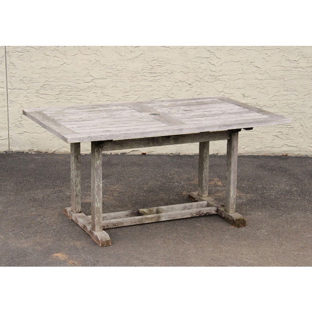 Gloster Gloster Teak Outdoor Patio Dining Table With Four Chairs For Sale - Image 4 of 18