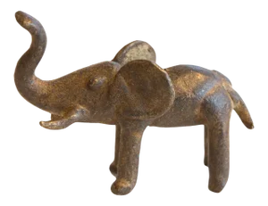 Vintage African Bronze Elephant Ears Back