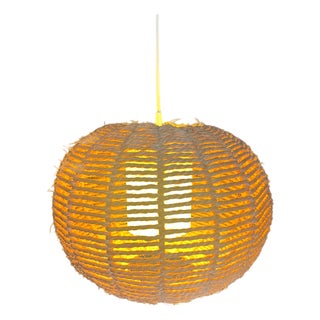 Vintage Danish Sisal Pendant Light, 1970s For Sale