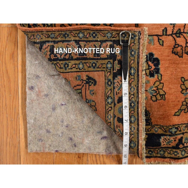 1900 1'10"x2'8" Red Antique Persian Mohajaran Sarouk Mat Hand Knotted Oriental Rug For Sale In New York - Image 6 of 6