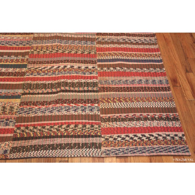 Stripped Modern Rag Rug For Sale - Image 4 of 5