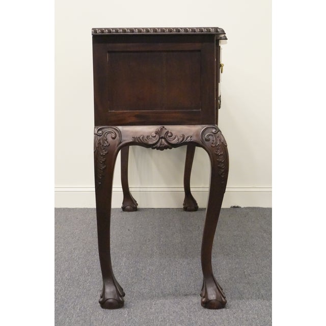Vintage Antique Solid Mahogany Traditional Chippendale Style Ball & Claw 67" Sideboard Buffet For Sale - Image 9 of 12
