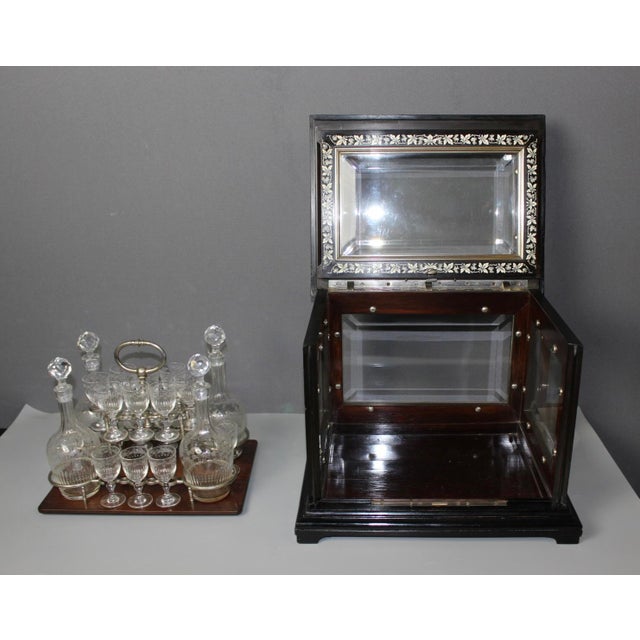 Black Napoleon III Liqueur Cellar with Grape Bunches, 1800s For Sale - Image 8 of 16
