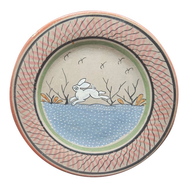 Vintage Mexican Tonala Pottery Plate For Sale
