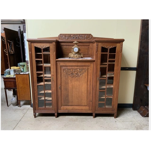 Vintage Art Deco Bookcase in Oak, 1925 For Sale - Image 9 of 11